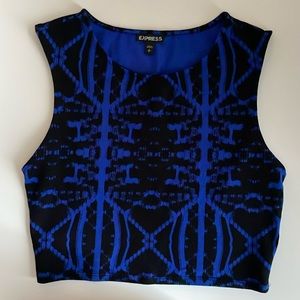 Blue and black tank/crop